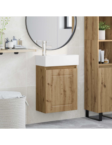 Mobile bagno con rubinetto Rovere Artigianale