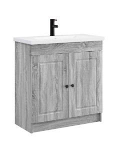 Set di mobili per il bagno Sonoma grigio 56 x 37,5 x 81 cm