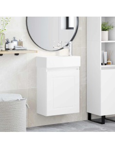 Mobile bagno con rubinetto Bianco 45,5 x 22,5 x 84 cm
