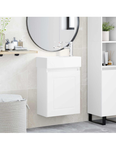 Mobile bagno con rubinetto Bianco 45,5 x 22,5 x 84 cm