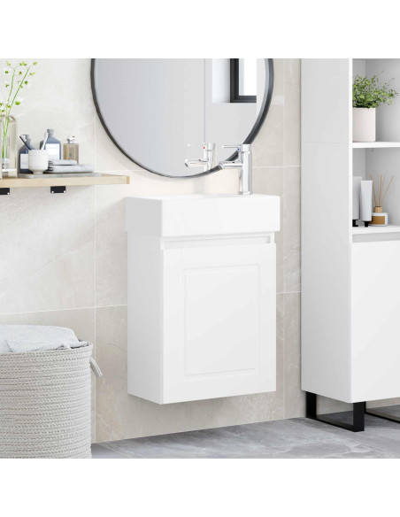 Mobile bagno con rubinetto Bianco 45,5 x 22,5 x 84 cm
