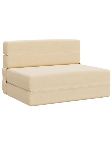 Divano Letto Pieghevole Crema 70 x 72 x 60 cm Tessuto