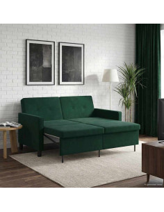 Divano letto Verde Scuro Tessuto