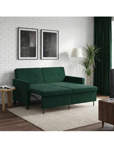 Divano letto Verde Scuro Tessuto