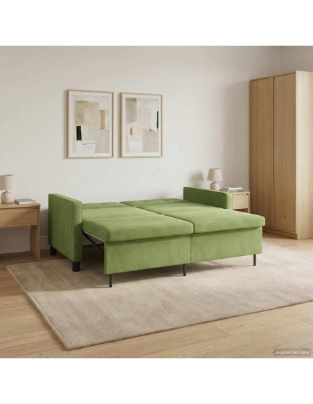 Divano letto Verde chiaro Tessuto