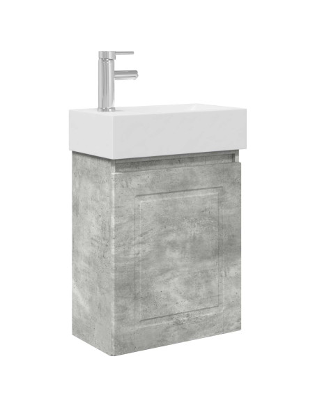 Mobile bagno con rubinetto Grigio Cemento 45,5 x 22,5 x 84 cm