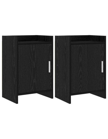 Comodini 2 pcs Rovere Nero 40 x 30 x 60 cm Legno ingegnerizzato