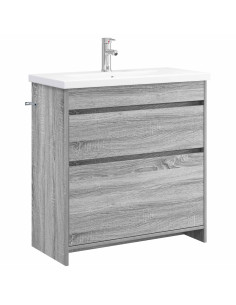 Set di mobili per il bagno Sonoma grigio 81 x 40 x 84,5 cm