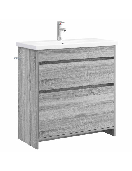 Set di mobili per il bagno Sonoma grigio 81 x 40 x 84,5 cm
