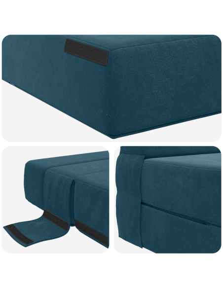 Divano Letto Pieghevole Blu 70 x 72 x 60 cm Tessuto