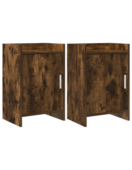Comodini 2 pcs Rovere Fumo 40 x 30 x 60 cm Legno ingegnerizzato