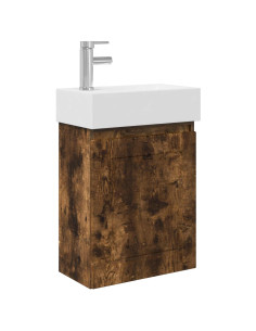 Mobile bagno con rubinetto Rovere Fumo 45,5 x 22,5 x 84 cm 2