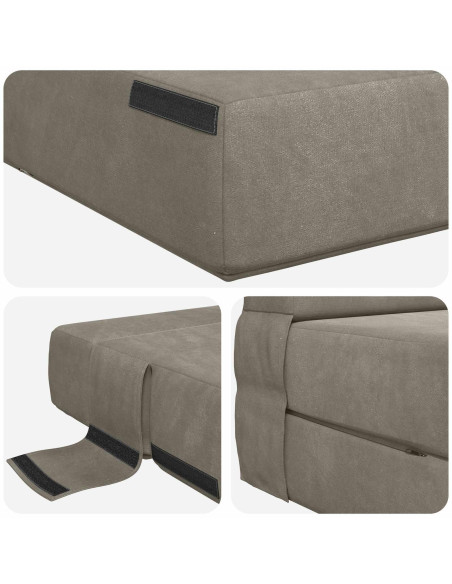 Divano Letto Pieghevole Grigio Chiaro 70 x 72 x 60 cm Tessuto