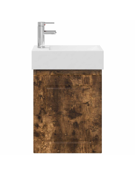 Mobile bagno con rubinetto Rovere Fumo 45,5 x 22,5 x 84 cm