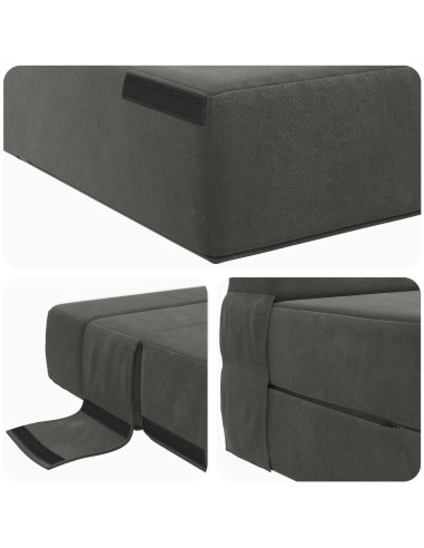 Divano Letto Pieghevole Grigio Scuro 70 x 72 x 60 cm Tessuto