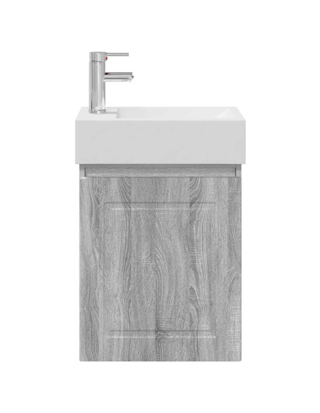 Mobile bagno con rubinetto Sonoma grigio 45,5 x 22,5 x 84 cm