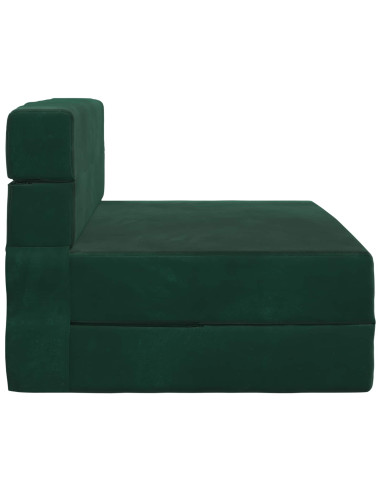 Divano Letto Pieghevole Verde Scuro 70 x 72 x 60 cm Tessuto