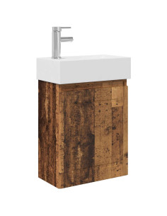 Mobile bagno con rubinetto Legno antico 45,5 x 22,5 x 84 cm 2