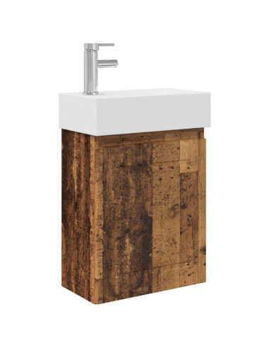 Mobile bagno con rubinetto Legno antico 45,5 x 22,5 x 84 cm