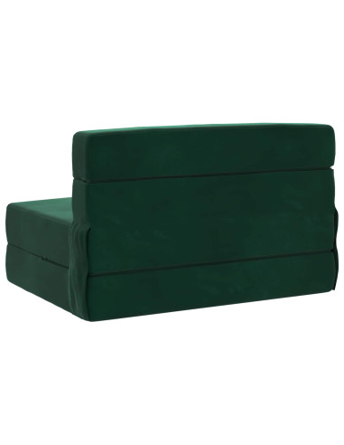 Divano Letto Pieghevole Verde Scuro 70 x 72 x 60 cm Tessuto