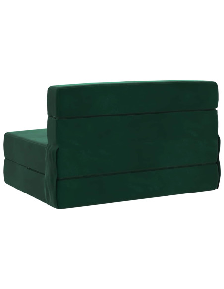 Divano Letto Pieghevole Verde Scuro 70 x 72 x 60 cm Tessuto