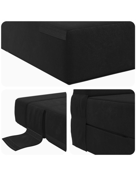 Divano Letto Pieghevole Nero 70 x 72 x 60 cm Tessuto