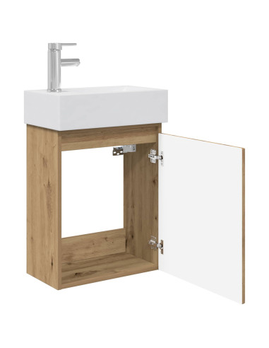Mobile bagno con rubinetto Rovere Artigianale