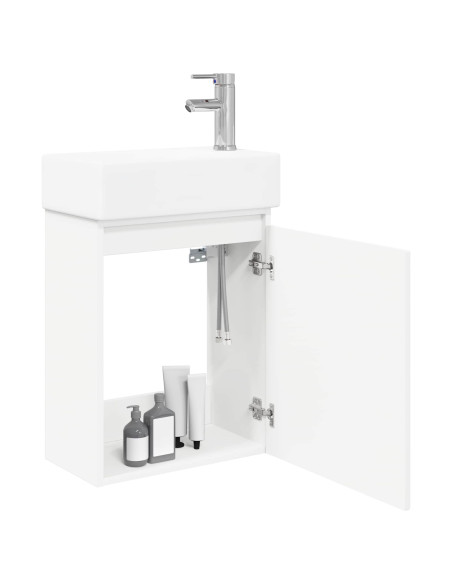 Mobile bagno con rubinetto Bianco 45,5 x 22,5 x 84 cm