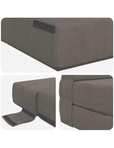 Divano Letto Pieghevole Grigio Chiaro 70 x 72 x 60 cm Tessuto