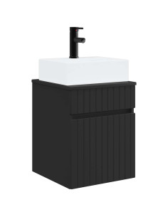 Mobile Lavabo da Parete Nero 39 x 41 x 62,5 cm