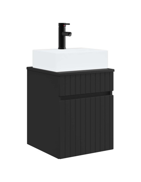 Mobile Lavabo da Parete Nero 39 x 41 x 62,5 cm