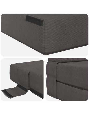 Divano Letto Pieghevole Grigio Scuro 70 x 72 x 60 cm Tessuto