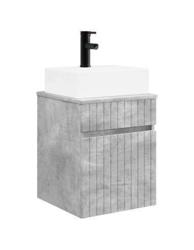Mobile Lavabo da Parete Grigio Cemento 39 x 41 x 62,5 cm