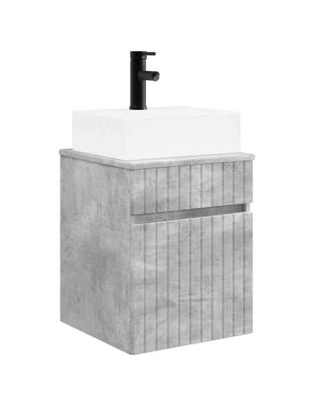 Mobile Lavabo da Parete Grigio Cemento 39 x 41 x 62,5 cm