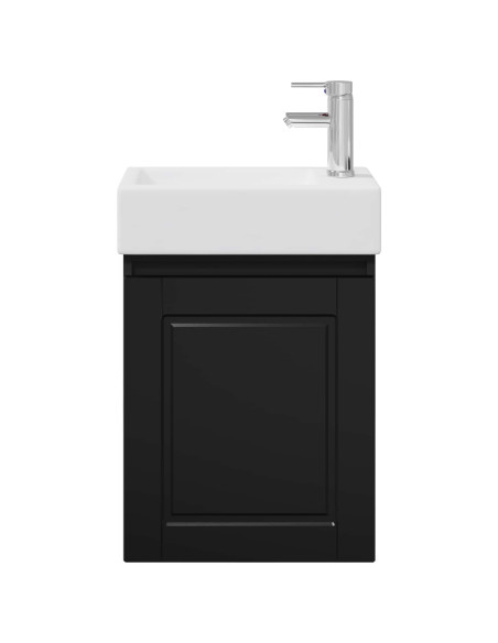 Mobile bagno con rubinetto Nero 45,5 x 22,5 x 84 cm