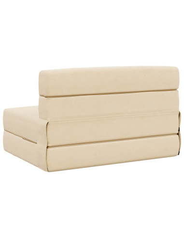 Divano Letto Pieghevole Crema 70 x 72 x 60 cm Tessuto