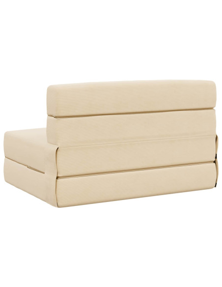 Divano Letto Pieghevole Crema 70 x 72 x 60 cm Tessuto