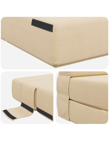Divano Letto Pieghevole Crema 70 x 72 x 60 cm Tessuto