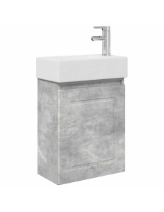 Mobile bagno con rubinetto Grigio Cemento 45,5 x 22,5 x 84 cm 2