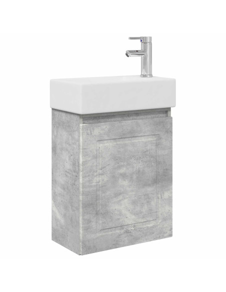 Mobile bagno con rubinetto Grigio Cemento 45,5 x 22,5 x 84 cm