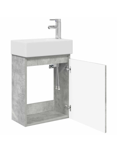 Mobile bagno con rubinetto Grigio Cemento 45,5 x 22,5 x 84 cm