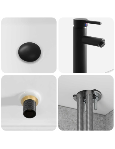 Mobile lavabo da parete Grigio Cemento 49 x 41 x 63 cm