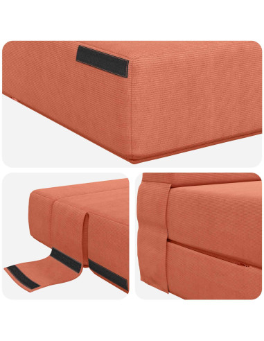 Divano Letto Pieghevole Rosso Arancio 70 x 72 x 60 cm Tessuto