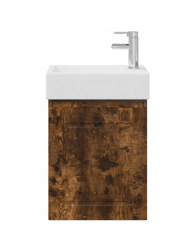Mobile bagno con rubinetto Rovere Fumo 45,5 x 22,5 x 84 cm