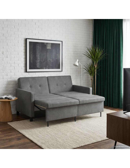 Divano letto Grigio Scuro Tessuto
