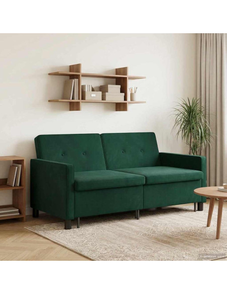 Divano letto Verde Scuro Tessuto