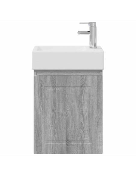 Mobile bagno con rubinetto Sonoma grigio 45,5 x 22,5 x 84 cm