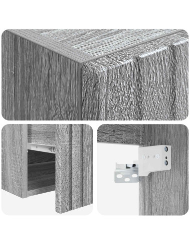 Mobile lavabo da parete Sonoma grigio 49 x 41 x 63 cm