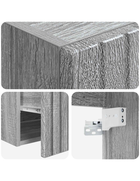 Mobile lavabo da parete Sonoma grigio 49 x 41 x 63 cm