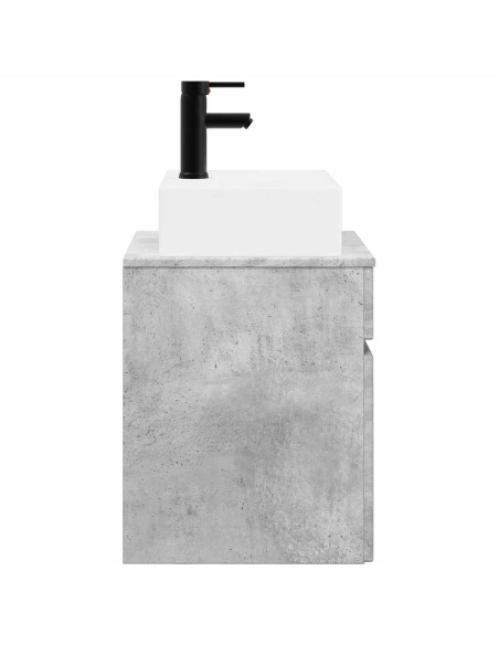 Mobile Lavabo da Parete Grigio Cemento 39 x 41 x 62,5 cm